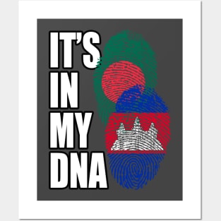 Cambodian And Bangladeshi Mix Heritage DNA Flag Posters and Art